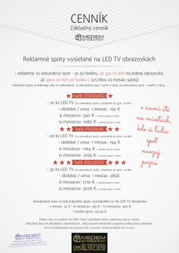 Ponuka reklamn&yacute;ch obrazoviek