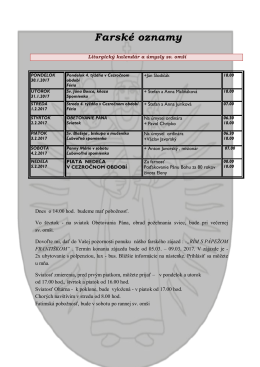 Farsk&eacute; oznamy t&yacute;ždeň 5/2017