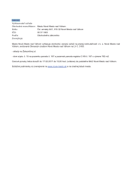 00 311 863 Obchodn&eacute; meno/N&aacute;zov: Mesto Nov&eacute; Mesto nad