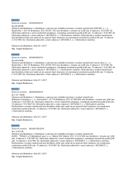 R009555 Spisová znaćka: 33CbR/55/2015 Sro 80 653/B