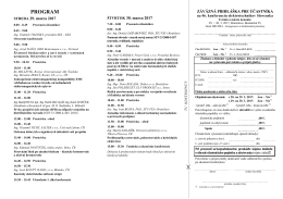 Program a prihláška - SEZ-KES