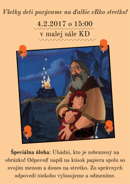 Všetky deti pozývame na ďalšie eRko stretko!