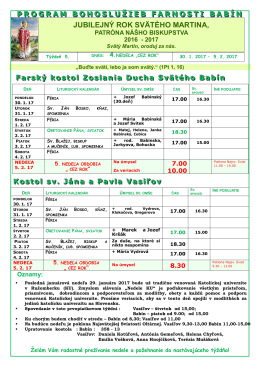 Oznamy od 30.1.