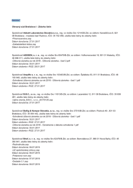 Spoloćnosť Brief, sro, reg. vo vlożke Sro 62476/B.Zbl, so