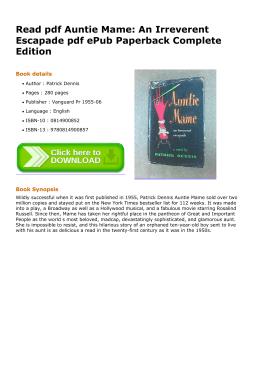 Read pdf Auntie Mame: An Irreverent Escapade pdf