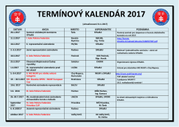 TERMÍNOVÝ KALENDÁR 2017