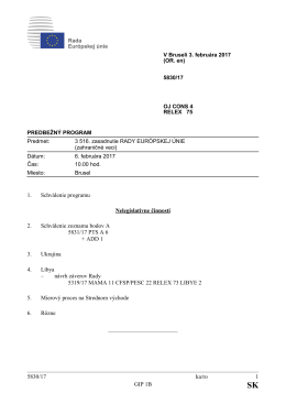 5830/17 ka/ro 1 GIP 1B 1. Schválenie programu Nelegislatívne