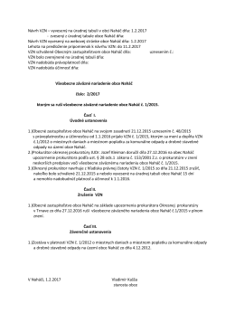 Návrh VZN – vyvesený na úradnej tabuli v obci Naháč
