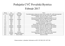 Podujatia CVČ Považská Bystrica Február 2017