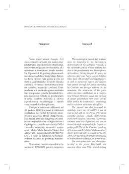 5 Predgovor Svoju dugovječnost časopis Arti musices - Hrčak