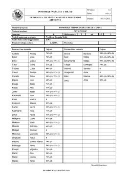 PTJM-Ocjene ispita - Pomorski fakultet u Splitu