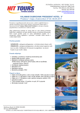 Cjenovnik - Hit Tours Tuzla