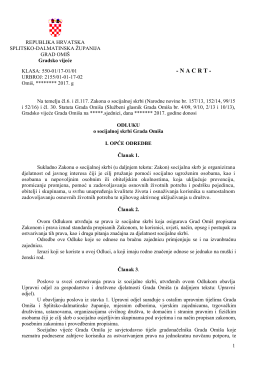 Odluke o socijalnoj skrbi Grada Omiša