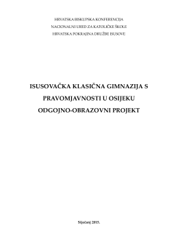 Odgojno &ndash; obrazovni projekt Isusovačke klasične gimnazije s