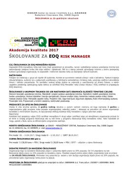 školovanje za eoq risk manager - OSKAR