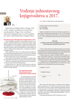 Vođenje jednostavnog knjigovodstva u 2017.