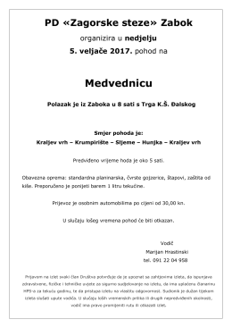 05. 02. Medvednica - PD "Zagorske steze"