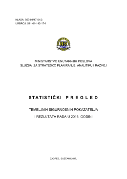 Statistički pregled sigurnosnih pokazatelja u 2016. godini