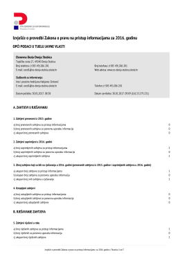 Godi&scaron;nje izvje&scaron;će - Osnovna &scaron;kola Donja Stubica