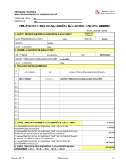 prijava dohotka od zajedničke djelatnosti za 2016