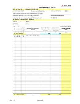 i. opći podaci o poreznom obvezniku knjiga prometa 2017.g. ii