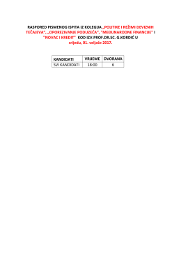 raspored pismenog ispita iz kolegija „politike i režimi