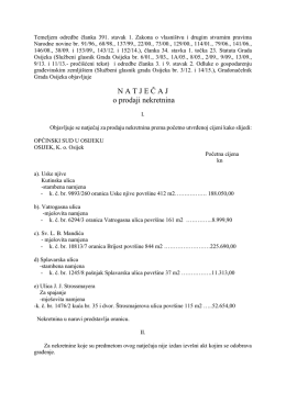 NATJEČAJ o prodaji nekretnina