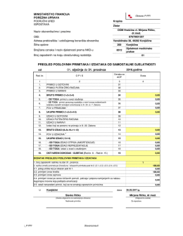 PREGLED POSLOVNIH PRIMITAKA I IZDATAKA OD SAMOSTALNE