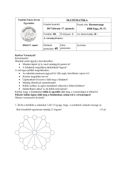 matematika 3. oszt&aacute;ly - Tan&iacute;t&oacute;k Fekete Istv&aacute;n Egyes&uuml;lete