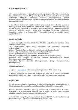 Közösségszervezés BA