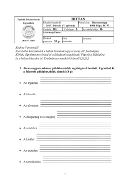 hittan 2. oszt&aacute;ly - Tan&iacute;t&oacute;k Fekete Istv&aacute;n Egyes&uuml;lete