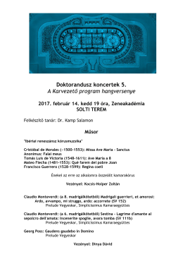 Doktorandusz koncertek 5. A Karvezető program hangversenye