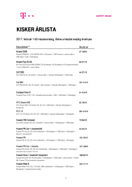 kisker árlista