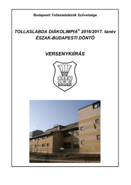 versenykiírás - Budapesti Tollaslabdázók Szövetsége
