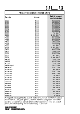 NEC professzionális kijelző árlista