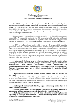 A Pedagógusok Szakszervezete közleménye a civil szervezetek