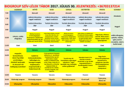 az egész heti tábor tematikához kattintson ide!