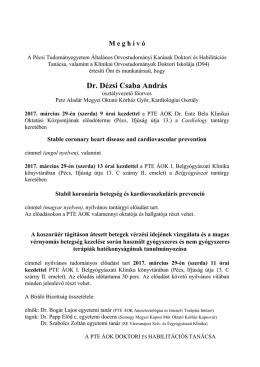 Dr. Dézsi Csaba András - Pécsi Tudományegyetem