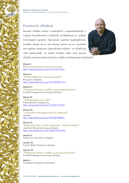 Esem&eacute;nyek - kozma-v&iacute;zkeleti d&aacute;niel