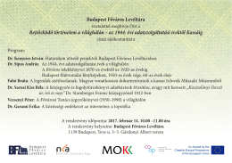 az 1944. évi adatszolgáltatási ívektől Kassá