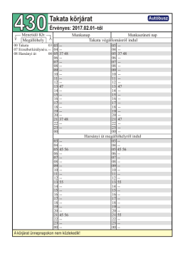430-as járat menetrendje