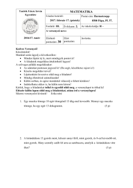 matematika 2. osztály - Tanítók Fekete István Egyesülete