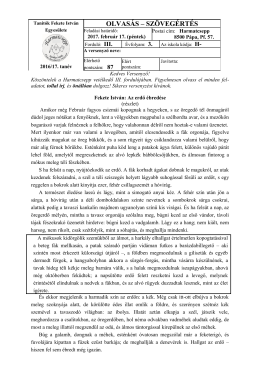 olvasás 3. osztály - Tanítók Fekete István Egyesülete