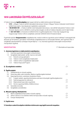 1414 lakossági ügyfélszolgálat