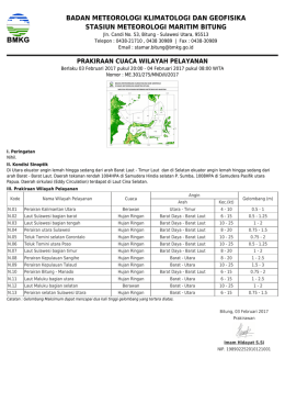 Prakiraan Cuaca Wilayah Pelayanan - Maritim