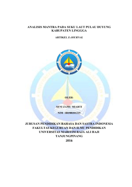 analisis mantra pada suku laut pulau duyung kabupaten linggga