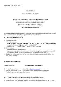 I. Registrasi Administrasi. II. Registrasi Akademik. III. Sanksi bila