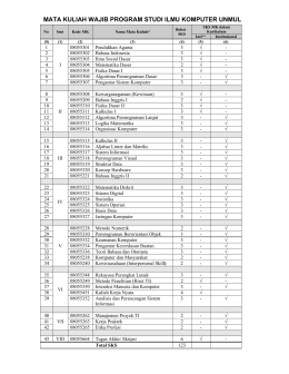 mata kuliah wajib program studi ilmu komputer unmul