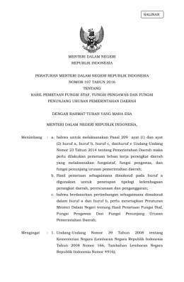 hasil pemetaan fungsi staf, fungsi pengawas dan fungsi penunjang