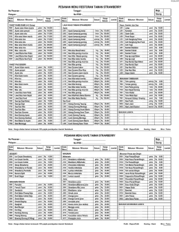 PESANAN MENU RESTORAN TAMAN STRAWBERRY
